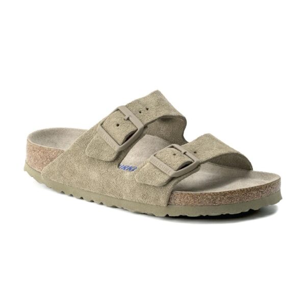 Birkenstock Arızona Sfb Vl Kadın Haki Süet Çift Tokalı Terlik 1019088 - Görsel 2