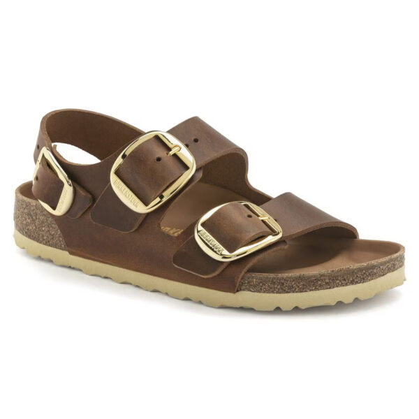 Birkenstock Mılano Bıg Buckle Leoı Kadın Taba Çift Tokalı Sandalet 1024067 - Görsel 2