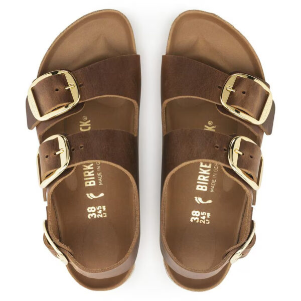 Birkenstock Mılano Bıg Buckle Leoı Kadın Taba Çift Tokalı Sandalet 1024067 - Görsel 4