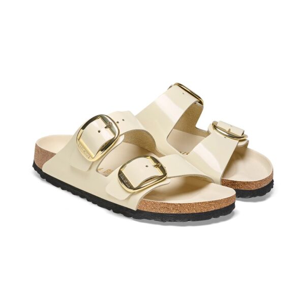 Birkenstock Arızona Bıg Buckle Nl Hıgh Shıne Bej Kadın Çift Tokalı terlik 1026128 - Görsel 5