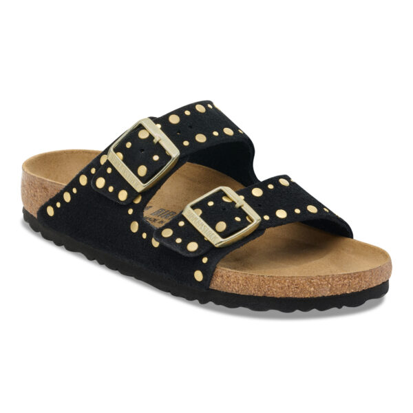 Birkenstock Arızona Vl Rıvet Kadın Siyah Süet Düz Terlik 1030348 - Görsel 2