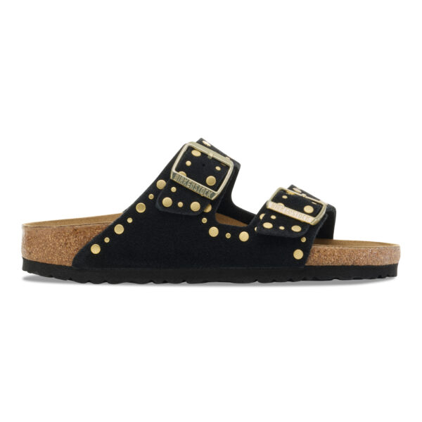 Birkenstock Arızona Vl Rıvet Kadın Siyah Süet Düz Terlik 1030348
