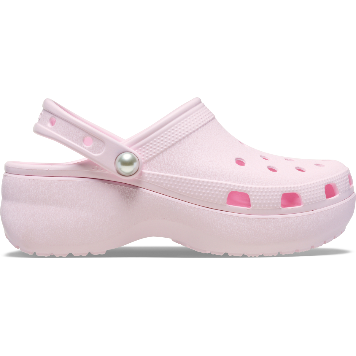 211231-6zw-alt100-jpg-2.jpg Crocs Classic Platform Pearl Clog Kadın Pembe Dolgu Topuk Terlik 211231-6ZW - Görsel 1