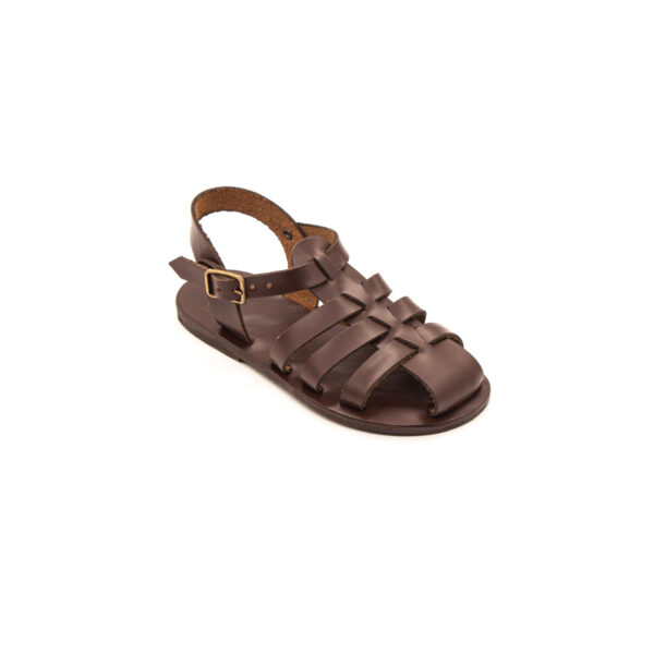 1002-c3-87-colorphotos-1002-c3-87-k-kahve-1.jpg Sur Sandalet El Yapımı Deri Çocuk Bodrum Sandalet - Görsel 1