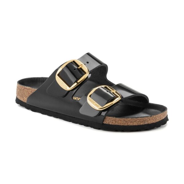 Birkenstock Arızona Bıg Buckle Nl Hıgh Shıne Siyah Kadın Çift Tokalı Terlik 1021476 - Görsel 7