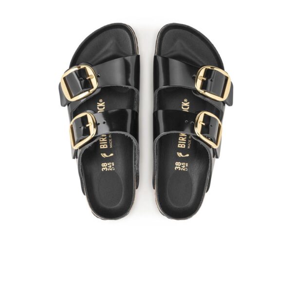 Birkenstock Arızona Bıg Buckle Nl Hıgh Shıne Siyah Kadın Çift Tokalı Terlik 1021476 - Görsel 9