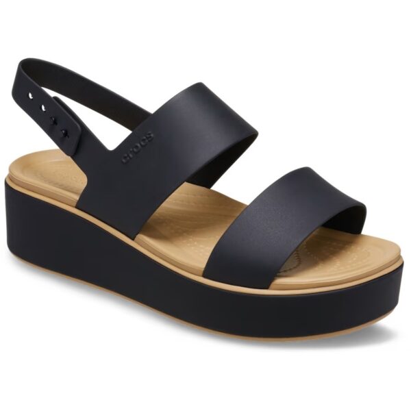 Crocs Brooklyn Matte Wrap Low Wedge Kadın Siyah Sandalet 211802-0RI - Görsel 5