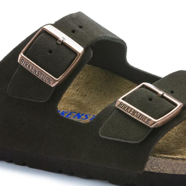 Birkenstock Arızona Sfb Vl Kadın Kahve Süet Çift Tokalı Terlik 951313 - Görsel 5