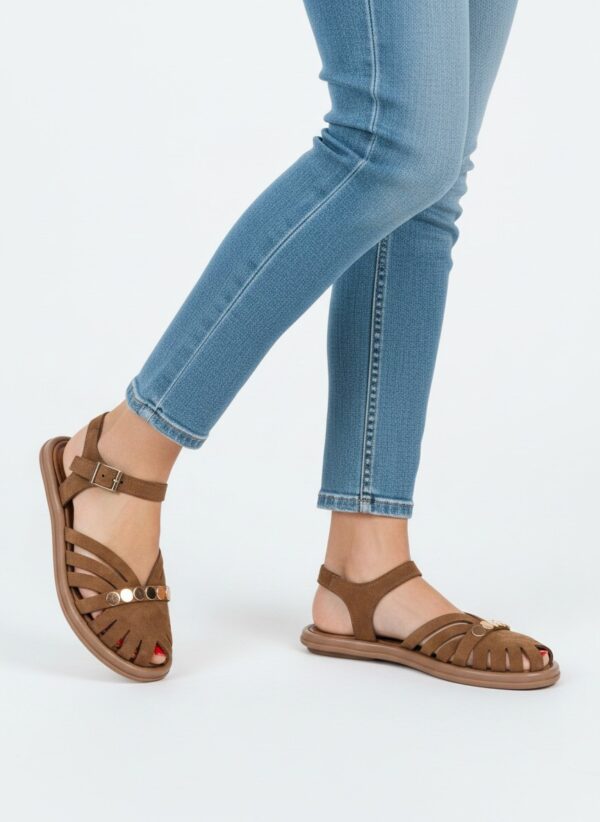 Sur Sandalet Kadın Taba Süet Spor Sandalet M-903 TABA SÜET