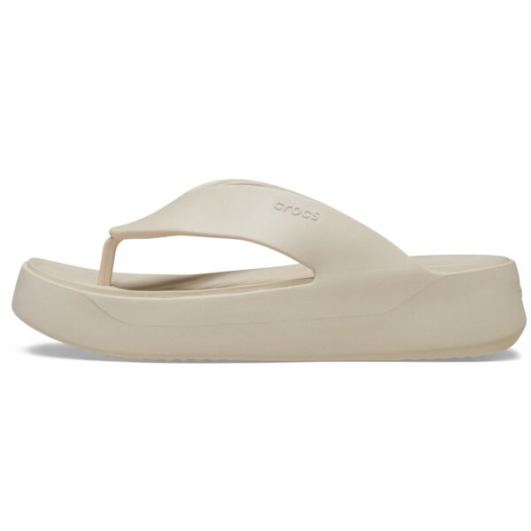 Crocs Getaway Platform Flip Kadın Krem Parmak Arası Dolgu Topuk Terlik 209410-160 - Görsel 2