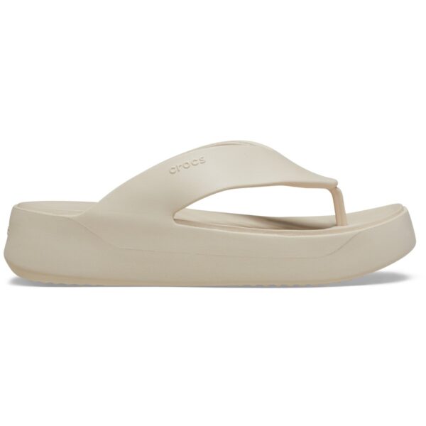 Crocs Getaway Platform Flip Kadın Krem Parmak Arası Dolgu Topuk Terlik 209410-160